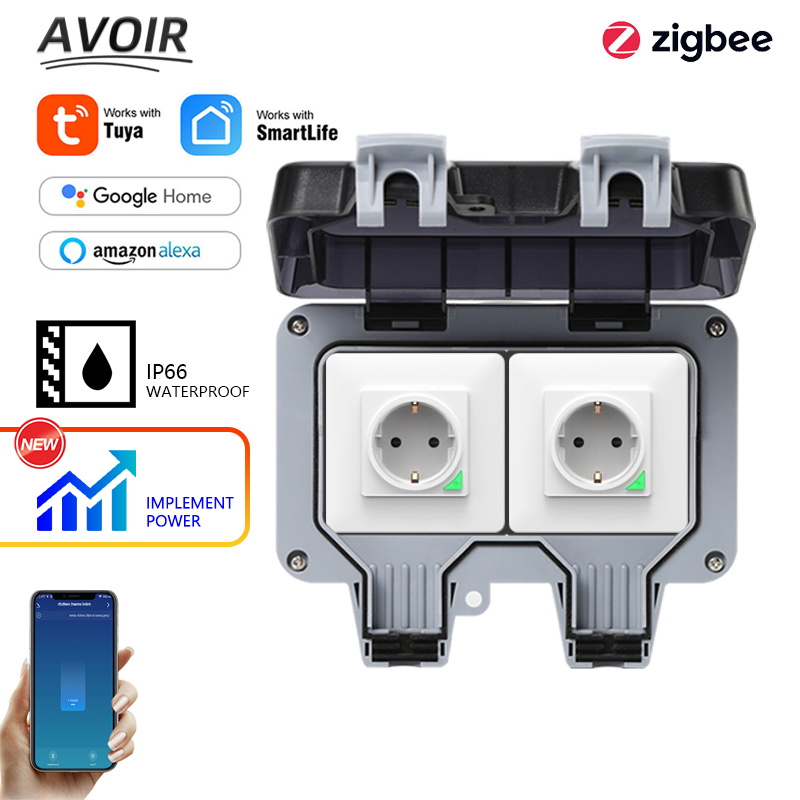 Smart Home Elements - Avoir Tuya Zigbee Electrical Sockets IP66