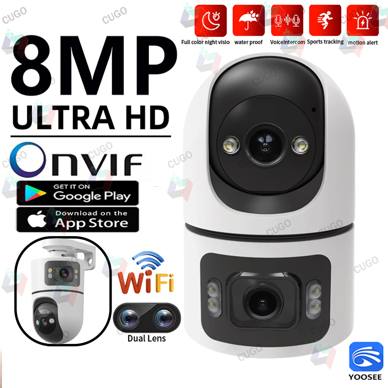 Smart Home Battery Camera Ezviz - YOOSEE 8MP WiFi IP Camera Dual