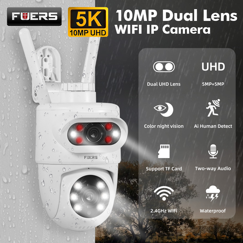 Smart Home Battery Camera Ezviz - FUERS 5K 10MP Dual Lens IP
