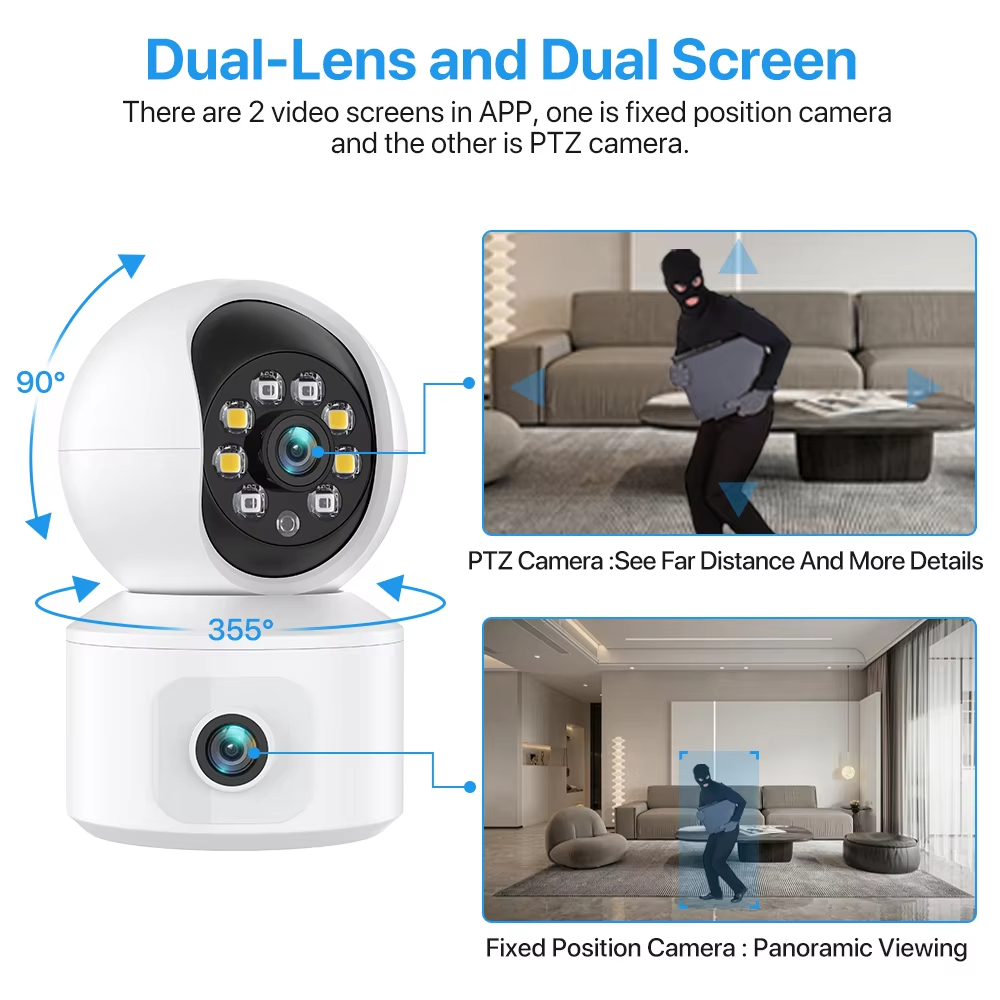 6MP ICSEE WiFi IP Camera Dual  - Smart Home Battery Camera Ezviz 评论和价格