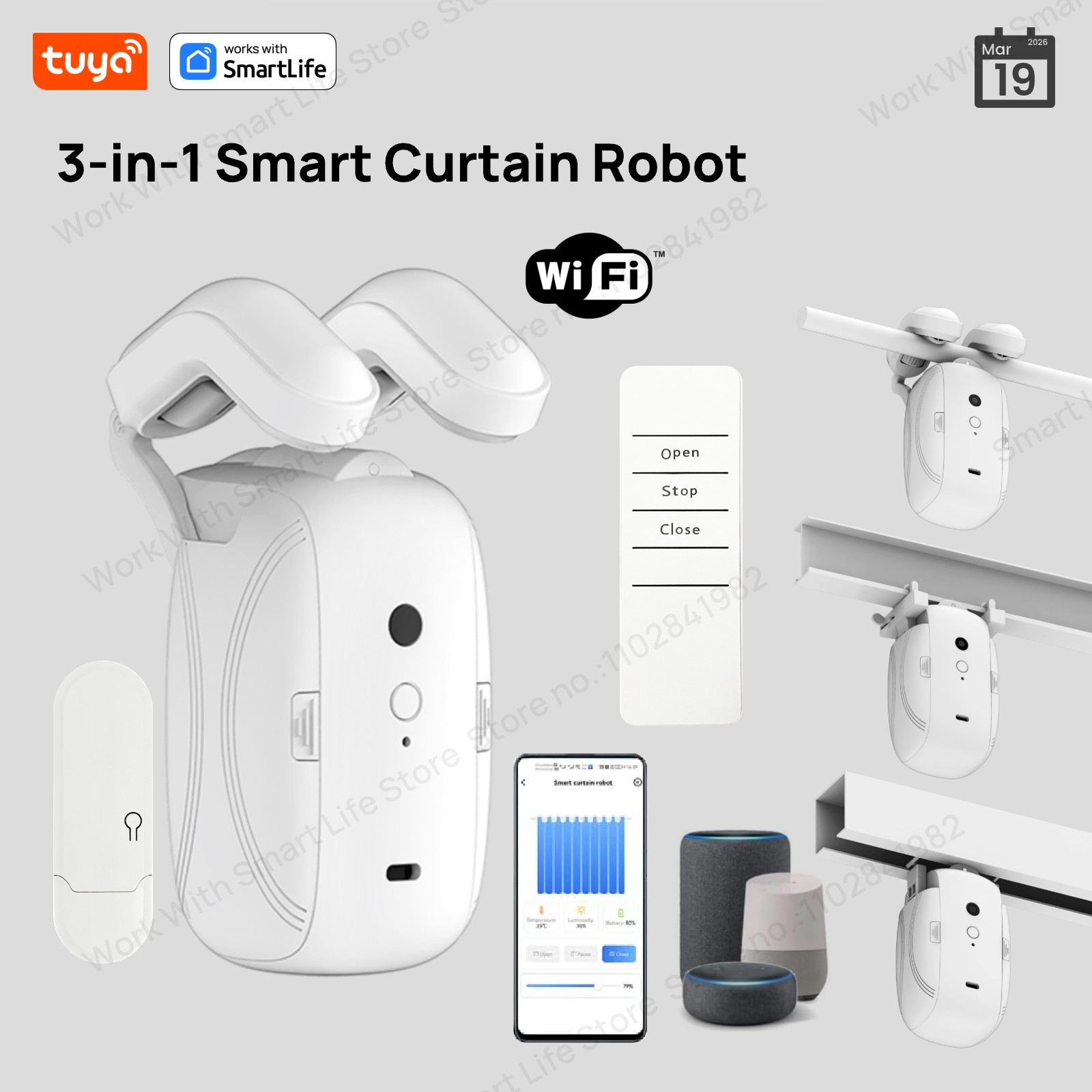 1/2PCS Tuya Smart WiFi Curtain - Smart Home Hub Matter 评论和价格