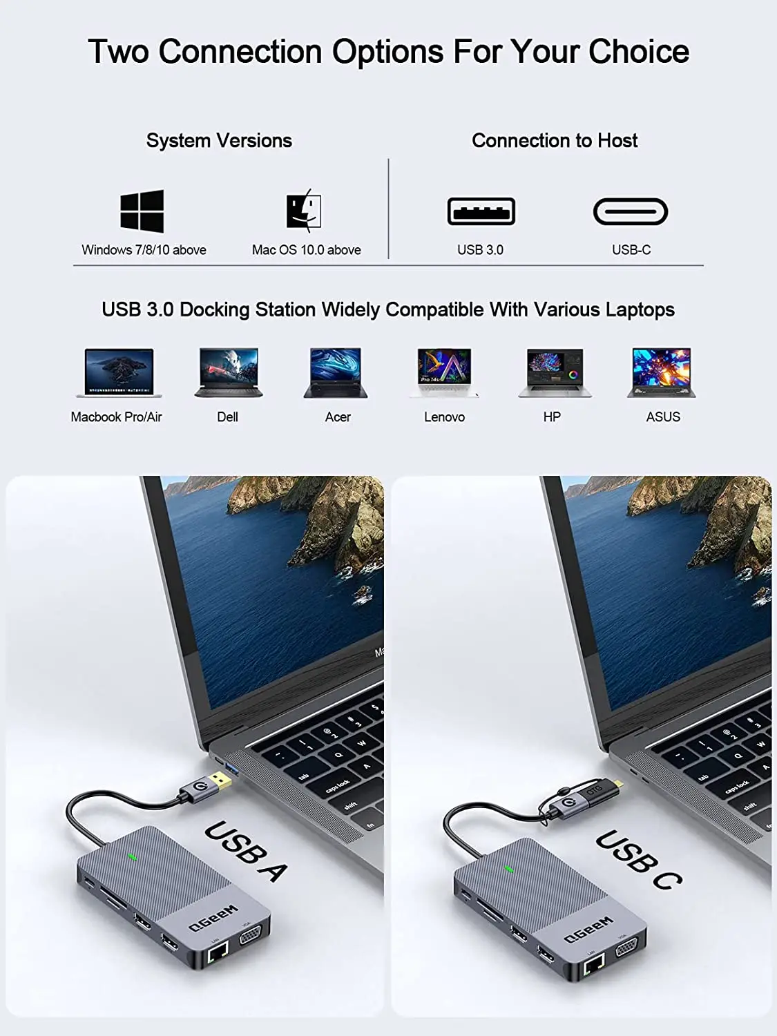 QGeeM USB 3.0 Docking Station, - Smart Home Hub 2 评论和价格