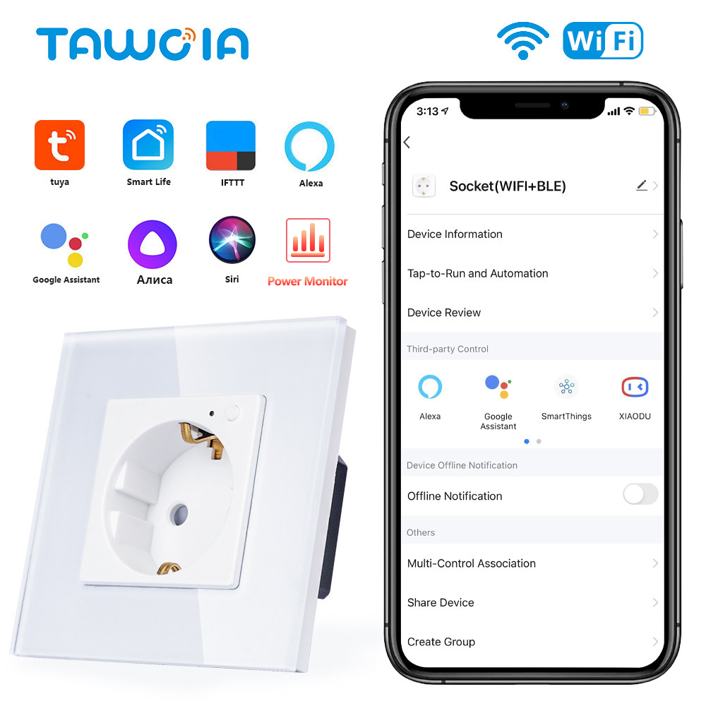TAWOIA Wifi Wall Socket EU Sta - Smart Home For Windows 评论和价格