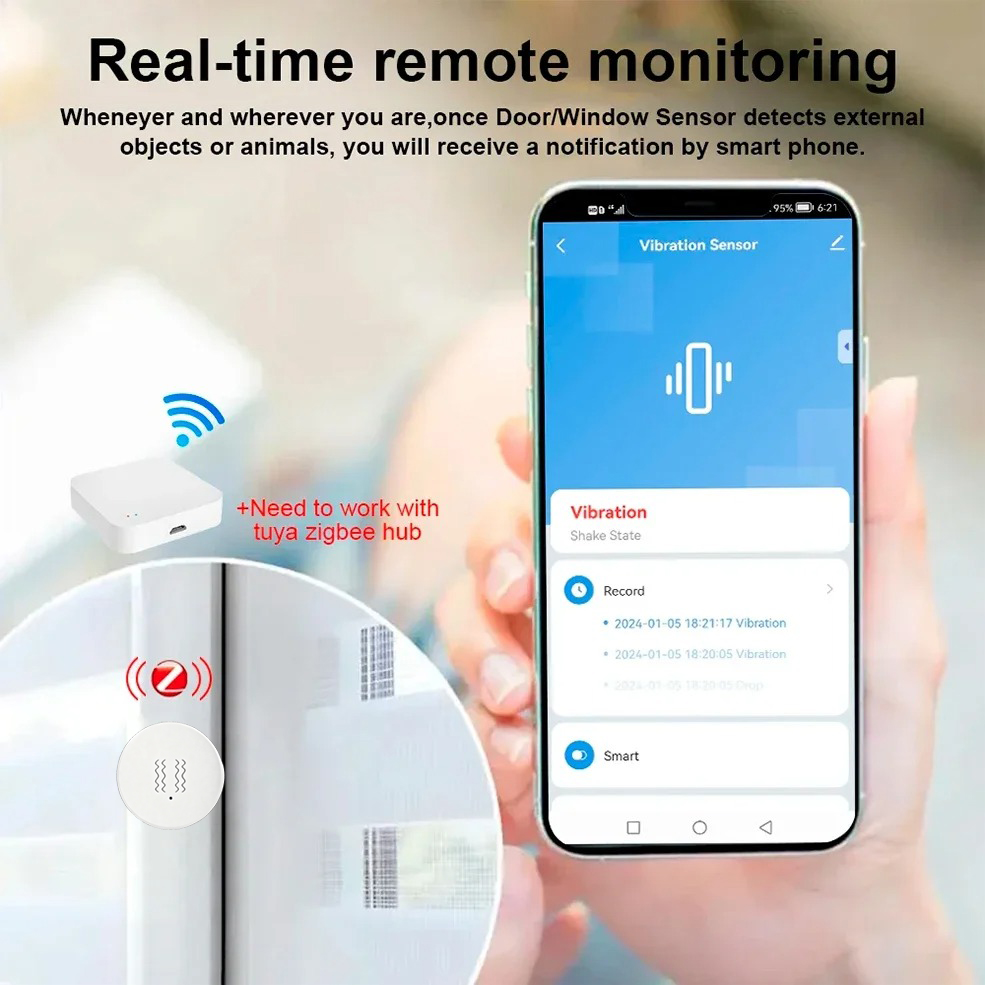 Tuya Zigbee Smart Vibration Se - Smart Home Notifications 评论和价格