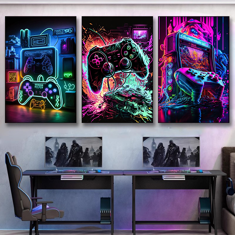 Neon Pop Cool Gaming Wall Art  - Smart Home Poster 评论和价格