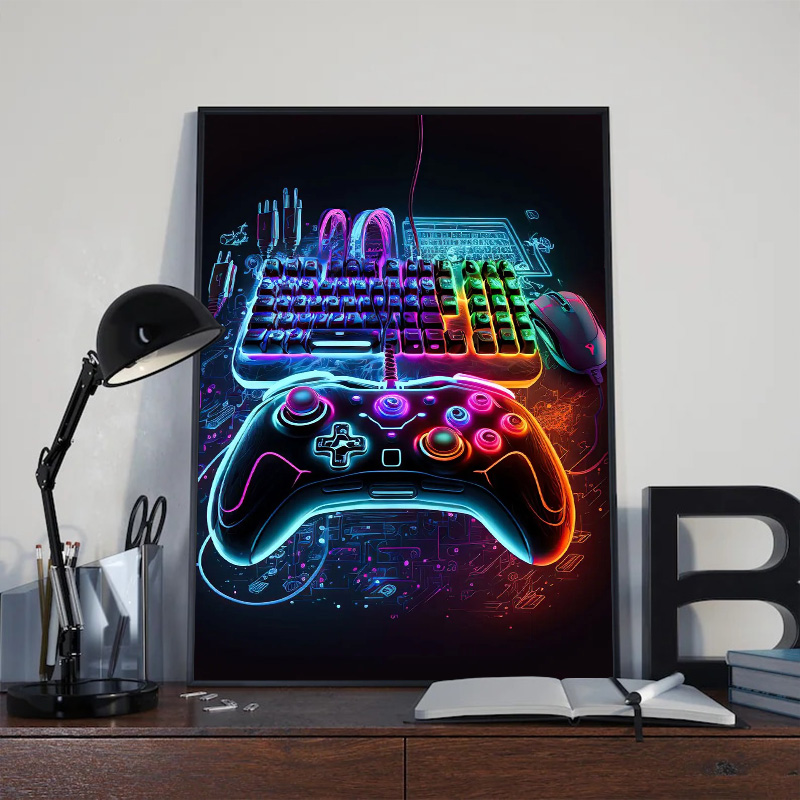 Neon Pop Cool Gaming Wall Art  - Smart Home Poster 评论和价格