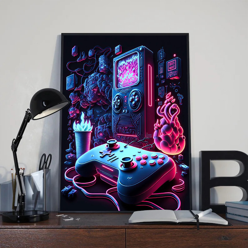 Neon Pop Cool Gaming Wall Art  - Smart Home Poster 评论和价格