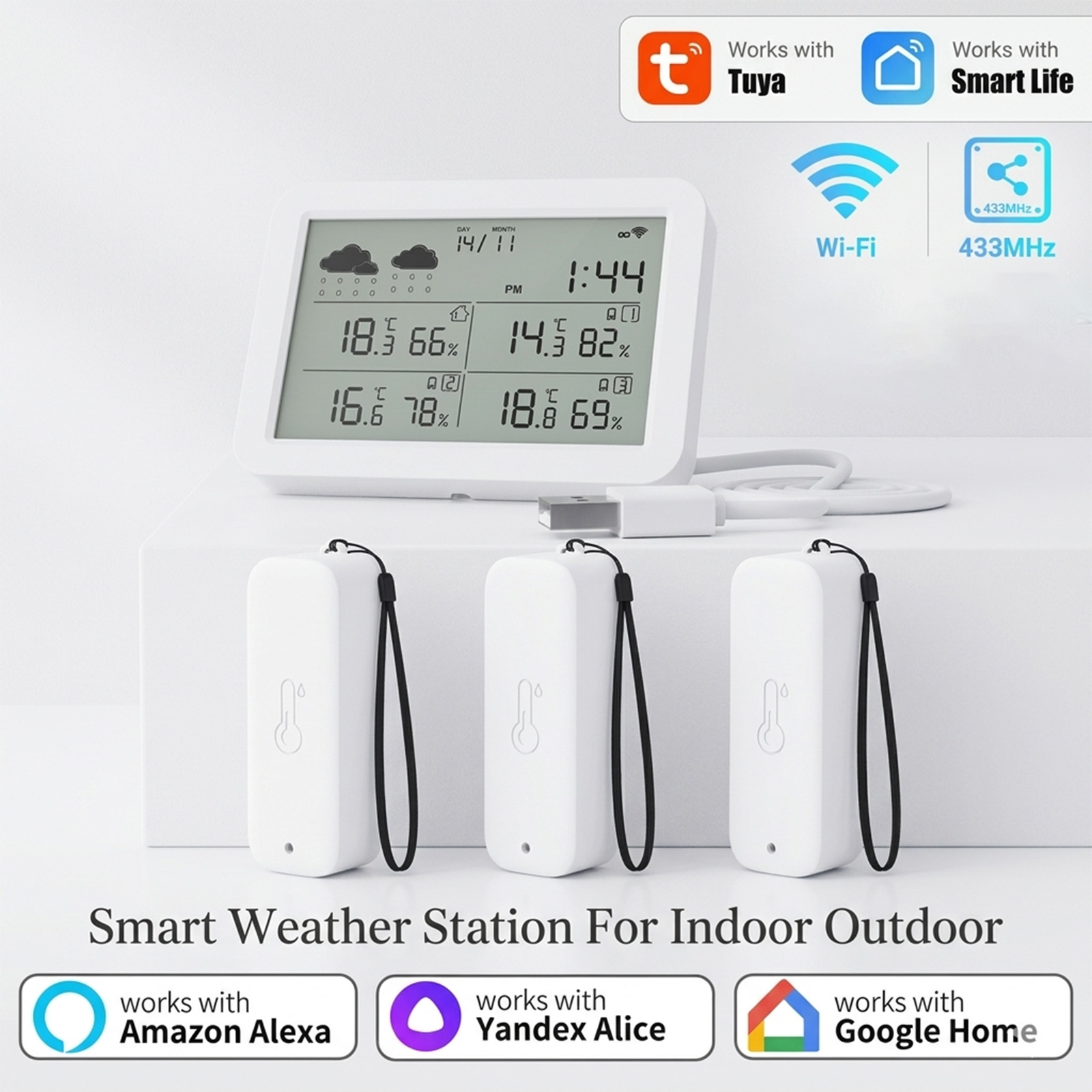 Tuya WiFi+RF433 Weather Statio - Smart Home Elements 评论和价格